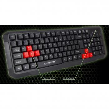 Esperanza EGK102R Teclado USB Multimedia para Juegos - Negro/Rojo