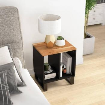 vidaXL Side Table 40x31x46 cm Solid Wood Acacia & Engineered Wood