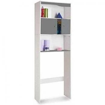 Mueble estantería para WC de 2 puertas con efecto madera - OSE