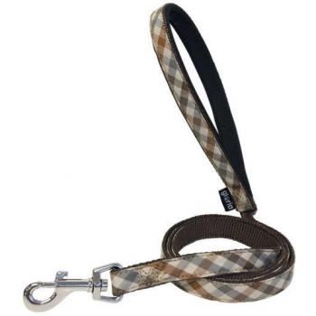 Gloria Pets Correa Checked para Perros Marrón 120x1,5 cm