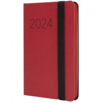 Agenda Finocam Flexi Lisa Semana Vista Horizontal F2 2024 Rojo 82x127mm Multilingüe