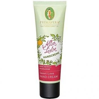 Crema de manos Primavera All Liebe 50 ml – Aroma de rosa, neroli y mandarina – Cosmética natural – protectora, nutritiva