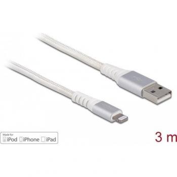 Cable de Carga y Sincronización USB-A a Lightning de 3m con DuPont Kevlar® para iPhone™, iPad™ e iPod™ - Blanco