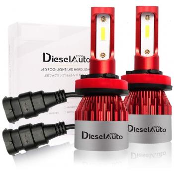 Diesel Auto Zone H11/H8/H9 Led bombillas para faros delanteros Kit de conversión 9000LM 72W 12V 6500K puro blanco para COB Chips luces led coche - 1 años de garantía