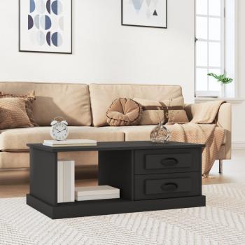 Mesa de centro negra 90x50x35 cm en madera contrachapada