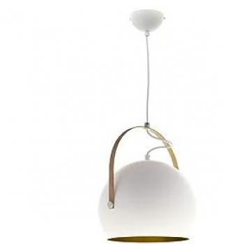 Colgante Esfera Oriane 1xE27 Blanco y Oro Regulable 25cm