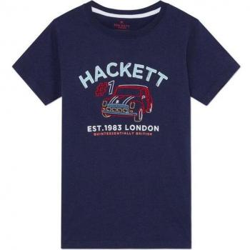 Camiseta de niño Hackett con estampado de coches azul marino