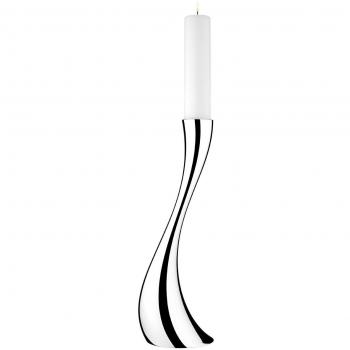 Georg Jensen Cobra Piso Vela Soporte, Metal, Steel Silver, Mediano