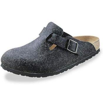 Birkenstock Boston Anthracite Wool Clogs