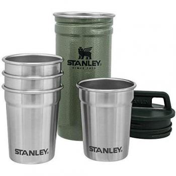 Stanley Adventure Nesting Vasos de Chupito Set 0.59ML / 2OZ Hammertone Green – Vasos de Chupito de Acero Inoxidable Sin BPA - Fácil de Guardar Encajando Unos en Otros - Aptos Para Lavavajillas