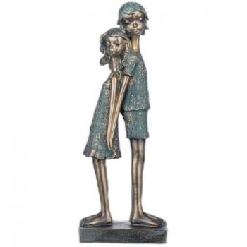 Figura Pareja de Pie Dorado de Resina 39x8x15cm - Signes Grimalt By SIGRIS, decoración para hogar y jardín
