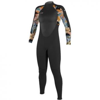 Traje neopreno O'Neill Epic 4/3mm Back Zip Full negro naranja rosa mujer - 8T