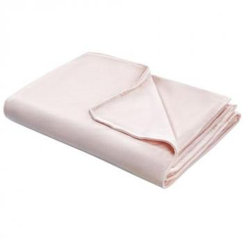 Funda de manta pesada moderna rosa 100 x 150 cm tejido poliéster diseño liso Rhea