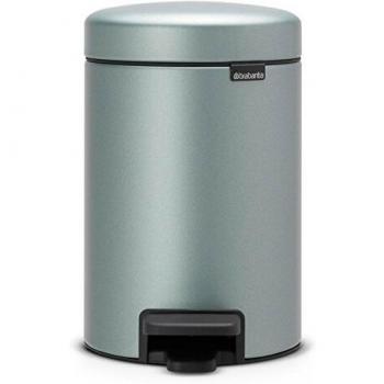 Brabantia Newicon Cubo de Basura con Pedal, Acero Inoxidable, Menta Metalizado, 3 l