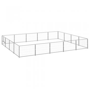 vidaXL Dog Kennel Silver 20 m² Steel