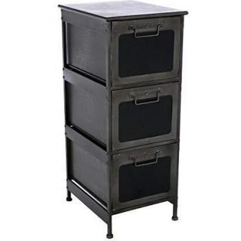 Chifonier 'Broc' Negro de Metal, Cómoda Gris 81.1cm