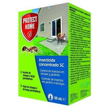 Protect Home - Insecticida Concentrado SC para el Control de Hormigas en Exteriores , Acción de Choque y Larga Persistencia, 50 ml, 12 x 7 x 3 cm, Verde Agua
