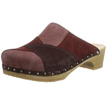 Berkemann Patch-Toeffler - Zuecos Mujer, Rojo - Red