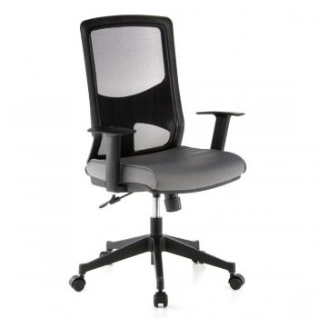 hjh OFFICE 653140 Silla de Oficina LAVITA Tela Negro/Gris, Silla giatoria, Respaldo ergonómico en Malla Transpirable