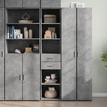 Aparador de hormigón gris 40x42,5x185 cm de madera multicapa