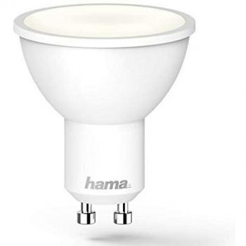 Hama Bombilla LED Inteligente GU10 5.5W Regulable WiFi Compatible con Alexa y Google Home, Luz Blanca Ajustable 2700K-6500K