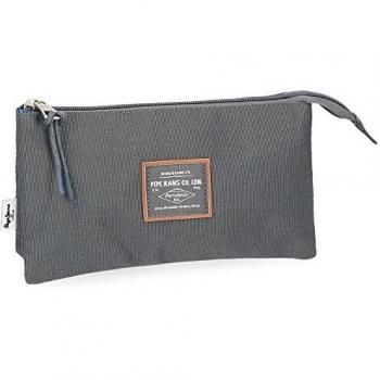 Pepe Jeans Cross Estuche tres compartimentos, color Gris
