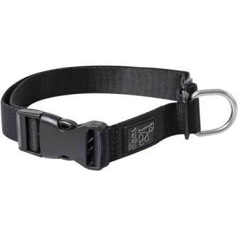 Collar Ajustable para Perros Grandes TOTTO Mylu Color Negro Talla XL con Herrajes Resistentes, Chapa de Seguridad y Anilla Tipo D para Correa