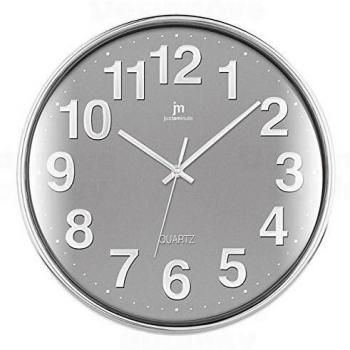 Reloj de Pared Lowell Justaminute 00816G Gris y Cromo 35cm ABS Cromado