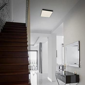 Lámpara de Techo LED Flame Star, 21,2 x 21,2 cm, Negro, Diseño sin Marco y Efecto Estrellado