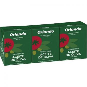 Tomate Frito Aceite de Oliva Virgen Extra Orlando Brik 212g - Paquete de 3 (0.636 kg total)