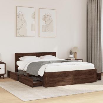 Cabecero de Cama Roble Marrón 140x200 cm Madera Multicapa