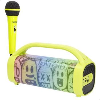 Altavoz Inalámbrico Bontempi 80W con Karaoke, Micrófono, Luces RGB y Batería Recargable