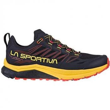 LA SPORTIVA Jackal, Zapatillas de Trail Running Hombre, Black/Yellow, 42 EU