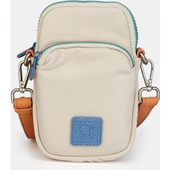 BANDOLERA PORTAMOVIL CAMINATTA NYLON IVORY SERIE MARGARITA 11x3x18 Cms