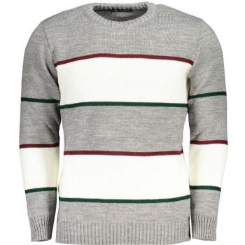 U.S. Polo Assn. Men's Crewneck Sweater - Gray, 2XL, Round-neck Knitwear with Contrast Details