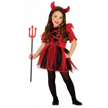 Disfraz Infantil Linda Diablesa Roja Talla S - Halloween 3-4 Años