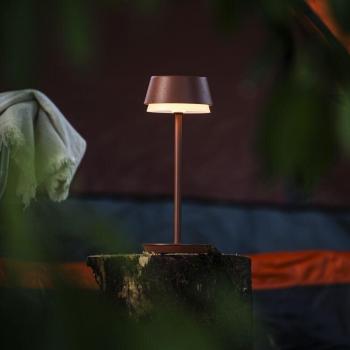 Lámpara de mesa LED recargable Lyon Terracota 2,5W 120lm IP54 RGB con atenuador y CCT