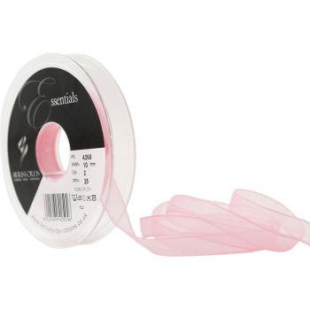 Cinta de tela supertransparente Berisfords de 10 mm, color rosa