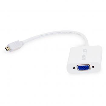 KanaaN - Cable Adaptador de Micro-HDMI a VGA | Resolución de hasta 1080p | para Acer Iconia Tab A500, ASUS Eee Pad Transformer Prime TF201, ASUS Ultrabook UX31E-RY010V, ASUS Zenbook UX31E-RY010V, BlackBarry PlayBook Samsung Series 7 Sla