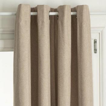 Cortina opaca Lua con ojales de lino - Beige - 140 x 260 cm