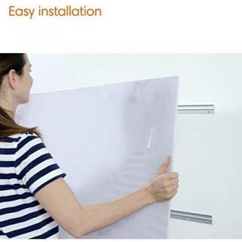 Nobo Pizarra Magnética de Cristal Con Bandeja para Rotuladores Extraíble, 1000 x 560 mm, Sistema de Instalación InvisaMount, Impression Pro, Blanco Brillante, 1905176