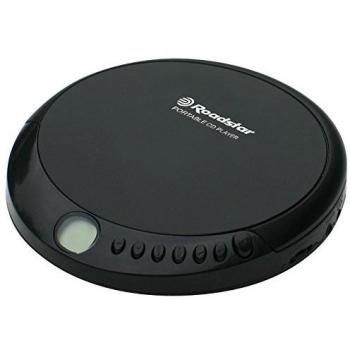 Roadstar PCD-435NCD/BK Discman Reproductor de CD Portátil, Compatible con CDA/CD-R/CD-RW, Incluye Auriculares, Conectividad Inalámbrica, Pant
