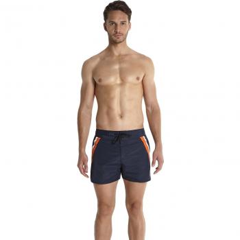 Speedo Retro Leisure – Bañador corto para hombre, Speedo Retro Leisure 14 Short De Bain Homme, Bleu Marine/Peel/Blanc, small