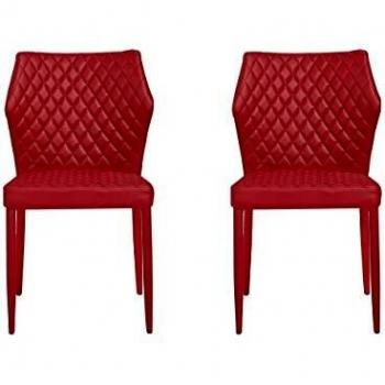 Homemania Silla Ara, Metal, Tela, Rojo, 56 x 47 x 84 cm