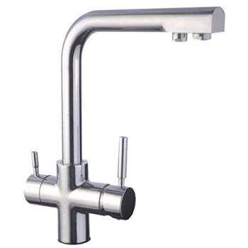 Grifo de cocina monomando con sistema de osmosis y doble salida, caño alto