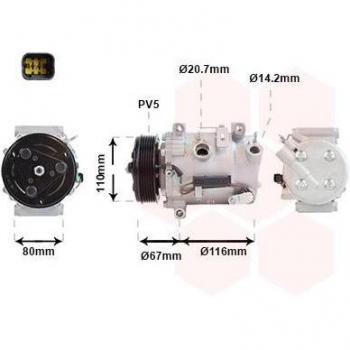 Compresor de aire acondicionado VAN WEZEL 0901K725