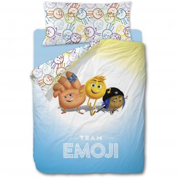 The Emoji Movie Funda Nórdica para Cama, Algodón-Poliéster, Multicolor, Individual, 200x90x25 cm, 3 Unidades