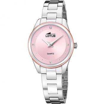 Reloj Lotus Trendy 18795/3 para Mujer con Esfera Rosa y Correa de Acero Plateado