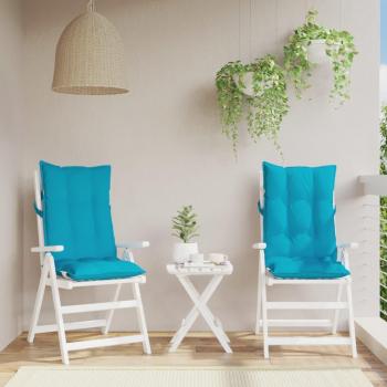 Cojines para silla con respaldo alto 2 piezas turquesa tela de Oxford