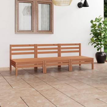 Juego de muebles de jardín 3 piezas madera maciza pino marrón miel